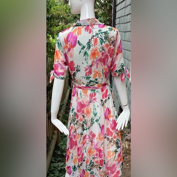 Calvin Klein crepe floral dress with built in slip size 4 - Picture 12 of 16